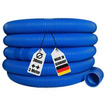 3 Meter Poolschlauch 38 mm – Muffenabstand 1,50 m – Temperaturbeständig bis 70 °C – Chlor- und UV-beständig