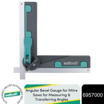 Wolfcraft - Angular Bevel Gauge For Mitre Saws For Measuring & Transferring Angles