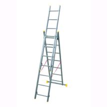 Scala Trasformabile 3 Elementi 3x8 Gradini Fino A 6,00 Metri Con Stabilizzatore 3x8 Gradini