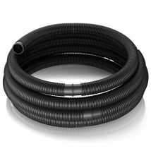 Wiltec Manguera De Piscina 21 M 32 Mm 165 G/m Negra Con Manguitos, Manguera De Bomba Para Piscinas, Tubo De Aspiración, Manguera Solar Flotante