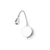 Tocoa Aplique lector LED cromo – 3W – Luz cálida 3000K – Brazo flexible