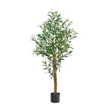 Olivo Artificiale 145 Cm, Pianta Decorativa Con Foglie E Olive Realistiche Per Soggiorno, Camera Da Letto O Ufficio