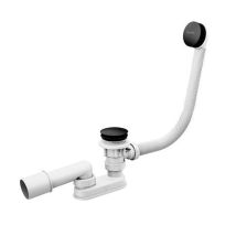 Ravak - Juego De Desagüe Y Rebosadero Para Bañera, Longitud 570 Mm, Clickclack,negro Mate X01746