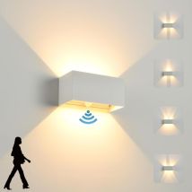Applique Da Parete A Led Per Interni/esterni Con Sensore Di Movimento, 24w, Impermeabile Ip65, Luce Bianca Calda 3000k, Angolo Di Illuminazione 