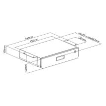 Maclean - Mc-461 Cajón Ergonómico Con Llave Montaje Bajo Escritorio Organizador, Negro, Máx. 5 Kg