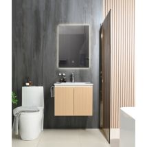 Goodyo 24 Pollici Combinazione Lavabo E Mobile Bagno Murale Con Portasciugamani Nero, Bianco E Giallo