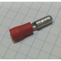Zylindrische Klemme männlich Ø4mm halbisoliert ROT – Kabelschuh für Kabel 0,25-1,65mm² – Temperatur 75°C – Spannung 300V – PVC