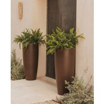 Bambú 90 Macetero Alto Y Redondo De Interior Y Exterior Para Plantas Y Flores Muy Resistente Al Paso Del Tiempo. Hecho De Polietileno En España - 