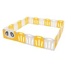 Joyz - Parque Infantil 240×240cm Corralito Para Bebés Plegable De Plástico Blanco/amarillo Con Diseño Panda Gimnasio De Actividades Interior/exterior 