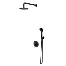 Omnires Y - Duschset Mit Unterputzarmatur, Mit Einbaukörper, Durchmesser 20 Cm, Schwarz Sysy38bl