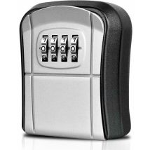 Wall-mounted Security Key Box With Waterproof Case And 4-digit Code For Secure Key Storage.