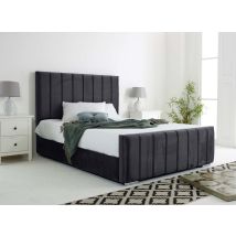 Coraline Steel Plush Velvet Super King Bed Frame