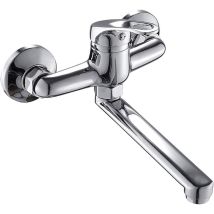 Wall Mounted Kitchen Faucet Single Lever Sink Mixer Tap Wall Mounted 360 Degree Swivel Spout Stainless Steel For Bathroom Kitchen Sink (silver)