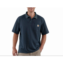 Carhartt Polo Contractor's Azul – 62% poliéster, 38% algodón – Ajuste Original Fit – Aberturas laterales – Ideal para trabajo y actividades al aire 