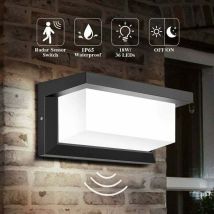 Led-außenwandleuchte Mit Bewegungsmelder, 18 W Außenbeleuchtung Ip65 Wasserdicht, Quadratische Radar-induktionssteuerungsleuchte Für Terrasse, Balkon,