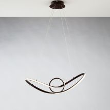 Bonetti Illumina - Lámpara De Suspensión En Metal Marrón Led Integrado 68x24x H 150 Cm
