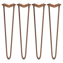 Legs - 4 X Gambe Da Tavolo A Forcina, Dischetti Ski-glide,viti E Piedini Protezione Gratis Stile Moderno Retrò In Acciaio Gambe Per Tavolini Panche 