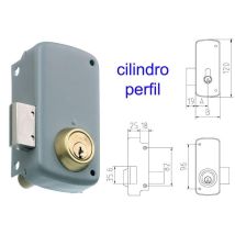 Cerradura Sobreponer 2556cp- 70-dcha Pintada Cilindro Perfi - Mcm