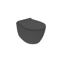 Inodoro Suspendido Negro Mate Con Asiento Y Fondo De 51 Cm Con Asiento De Inodoro Softclose Ercos Kite Kitbcktekvaso0001