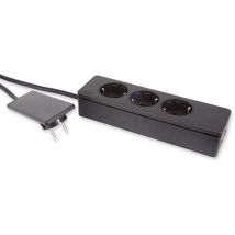 Evoline Plug Avec Multiprise À 3 Ports, Noir