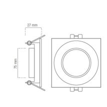 Kit Aro Cuadrado Basculante Negro – Foco Empotrable para Pared y Techo
