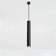 Suspension Luminaire Tube 15w 1500lm, Lampe Suspendue Cylindrique Moderne Noir Cob Lumière Led, Noir