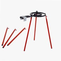 Juego de 3 patas redondas para quemador de paella – Acero laminado en frío – Color rojo – Soporte resistente y compacto