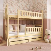 Letto A Castello 90x200 Con Rete A Doghe Letto Gigogne E Cassetti Jules Bois