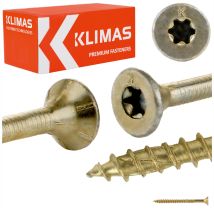 Holzschraube 4 x 50 mm – verzinkt – Senkkopf – Teilgewinde – Torx-Antrieb – Spaltkeilspitze – 300 Stück