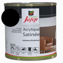 Pintura Acrílica Satinado Negra Jafep 0,5 L