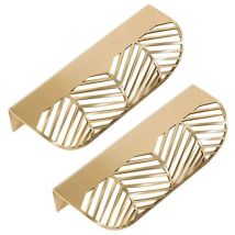 Solartronics - Promotion Feuille Forme Tiroir Poignée En Laiton Meubles Porte Bouton Pull Cabinet Armoire Poignée De Porte ( 2pcs)