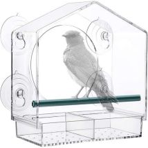 Vogelhaus, Vogelfutterhäuschen, Fenster-vogelfutterhäuschen, Vogelhäuschen, Mit 4 Saugnäpfen, 215 X 205 X 150mm Kinsi
