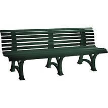 Blome – Panchina per parco in PVC resistente Verde muschio RAL 6005 – 2000 mm di larghezza, 800 mm di altezza