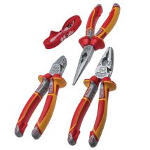 Nws - 3pc Vde 1000v Wire Side Cutter, Combination & Long Nose Pliers Set N782-3k