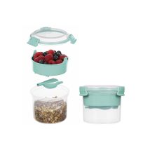 Klickbox Frühstücksbox – 6 Stück – Höhe 9,5 cm – Durchmesser 11,5 cm – Gefriergeeignet – Spülmaschinenfest – Mikrowellenfest
