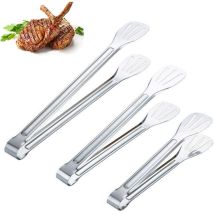 Pinces Cuisine Ensemble, Pince Barbecue En Acier Inoxydable,3 Pinces(33,8 Cm, 28,2 Cm, 24,1 Cm) Anti-adhésive Et Résistant À La Chaleur De Pinces 