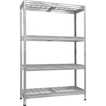 AR – Kit estantería galvanizada RIV S300 – 4 estantes – Capacidad de carga 300 kg/nivel – Dimensiones 180x120x45 cm