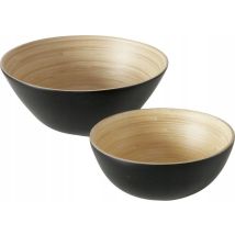 Boltze Set De Boles De Bambú Negro 7 Y 10 Cm