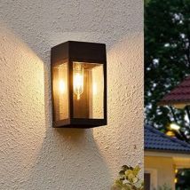 Apliques Solares De Pared Para Jardín, Puerta, Patio Y Terraza – Negro Clásico (juego De 2)