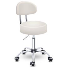 Rollhocker Mit Lehne Beige Arbeitshocker Hocker Drehhocker Kosmetikhocker Praxishocker - Tresko