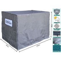 Quick-star - Gitterbox Abdeckung 125x85x87cm Grau Schutzhülle Abdeckplane Versandtasche