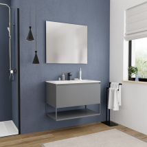 80 Cm Nuovi Mobili Da Bagno, Certificati Fsc, Grigio Scuro ( 1dg80) - Ceramia