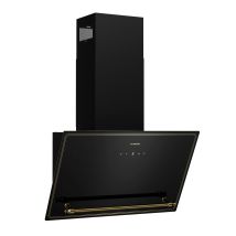 Klarstein - Victoria Angled Cooker Hood - 60cm Black & Gold, 400m³/h Air Flow, A++ Energy Efficiency, Touch Control, Led Display, Quiet 52db, 