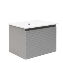 Naturel - Mueble De Baño Con Lavabo Savona 58x43x44,8 Cm, Gris Mate (savona60gm)