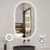 Oval Led Badspiegel Badezimmerspiegel Wandspiegel Weißkalt Led Dimmbar Memory 60x100cm