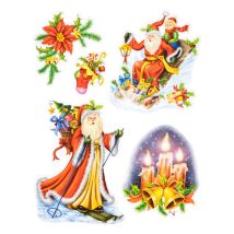 Fééric – Corona de Adviento – 30cm x 42cm – Decoración para vidrio