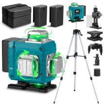 Onevan - Nivel Láser 4 X 360°,4d Verde 16 Líneas Autonivelante Herramienta Láser De Nivelación Cruzada,avce Nivel Trípode 150 Cm - 25m - Lk-808