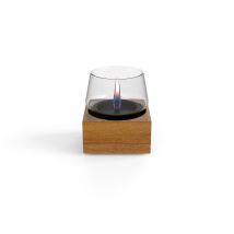 Lanterna Candela Poppy 14 Natural Oak Da Tavolo Ricaricabile Con Liquido Tenderfuel