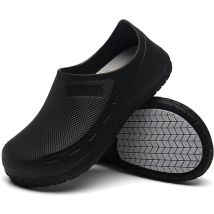 Chef Shoes For Men Non Slip Kitchen Shoes Garden Safety Work Shoes Chef Gardening Clogs Shoes Lightweight Restaurant Shoes Black 40