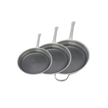 Set De 3 Poeles A Induction - Elo - Relief Solutions - Inox 18/10 Elodur Select Antiadhésives - Ø 24-28-32 Cm